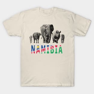 Namibia Wildlife Big Five for Namibia Safari Fans T-Shirt